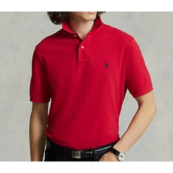 Polo Ralph Lauren Men's Classic Fit Polo Shirt Red Short Sleeve size 2XLT Cotton - Picture 1 of 11